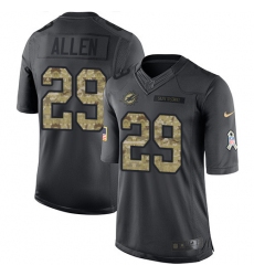 Youth Nike Miami Dolphins #29 Nate Allen Limited Black 2016 Salute to Service NFL Jersey