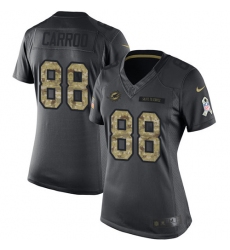 Women's Nike Miami Dolphins #88 Leonte Carroo Limited Black 2016 Salute to Service NFL Jersey