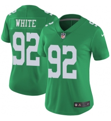 Women's Nike Philadelphia Eagles #92 Reggie White Limited Green Rush Vapor Untouchable NFL Jersey