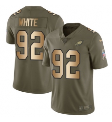 Youth Nike Philadelphia Eagles #92 Reggie White Limited Olive/Gold 2017 Salute to Service NFL Jersey