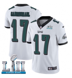 Youth Nike Philadelphia Eagles #17 Harold Carmichael White Vapor Untouchable Limited Player Super Bowl LII NFL Jersey