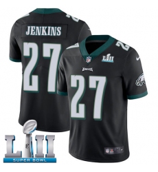 Men's Nike Philadelphia Eagles #27 Malcolm Jenkins Black Alternate Vapor Untouchable Limited Player Super Bowl LII NFL Jersey