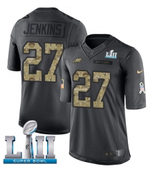 Men's Nike Philadelphia Eagles #27 Malcolm Jenkins Limited Black 2016 Salute to Service Super Bowl LII NFL Jersey