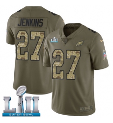 Men's Nike Philadelphia Eagles #27 Malcolm Jenkins Limited Olive/Camo 2017 Salute to Service Super Bowl LII NFL Jersey