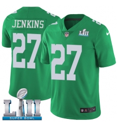 Youth Nike Philadelphia Eagles #27 Malcolm Jenkins Limited Green Rush Vapor Untouchable Super Bowl LII NFL Jersey