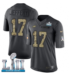 Men's Nike Philadelphia Eagles #17 Alshon Jeffery Limited Black 2016 Salute to Service Super Bowl LII NFL Jersey