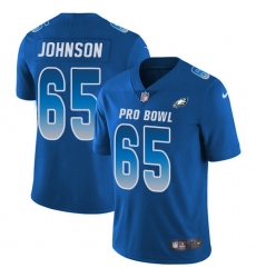 Men's Nike Philadelphia Eagles #65 Lane Johnson Limited Royal Blue 2018 Pro Bowl NFL Jersey