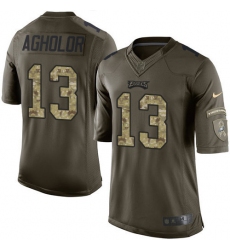 Youth Nike Philadelphia Eagles #13 Nelson Agholor Elite Green Salute to Service NFL Jersey