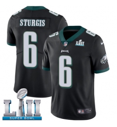 Men's Nike Philadelphia Eagles #6 Caleb Sturgis Black Alternate Vapor Untouchable Limited Player Super Bowl LII NFL Jersey