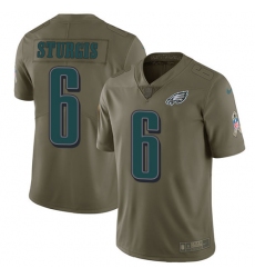 Youth Nike Philadelphia Eagles #6 Caleb Sturgis Limited Olive 2017 Salute to Service NFL Jersey