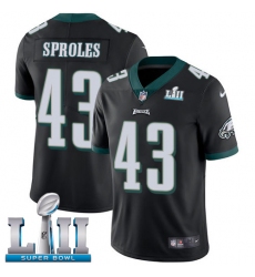 Men's Nike Philadelphia Eagles #43 Darren Sproles Black Alternate Vapor Untouchable Limited Player Super Bowl LII NFL Jersey