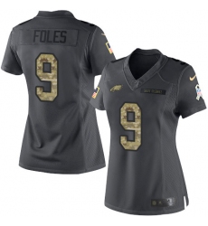 Women's Nike Philadelphia Eagles #9 Nick Foles Limited Black 2016 Salute to Service NFL Jersey