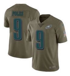 Youth Nike Philadelphia Eagles #9 Nick Foles Limited Olive 2017 Salute to Service NFL Jersey