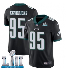 Youth Nike Philadelphia Eagles #95 Mychal Kendricks Black Alternate Vapor Untouchable Limited Player Super Bowl LII NFL Jersey