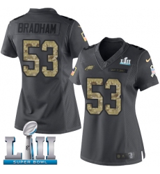 Women's Nike Philadelphia Eagles #53 Nigel Bradham Limited Black 2016 Salute to Service Super Bowl LII NFL Jersey