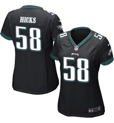 Women's Nike Philadelphia Eagles #58 Jordan Hicks Game Black Alternate NFL Jersey