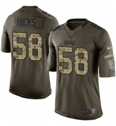 Youth Nike Philadelphia Eagles #58 Jordan Hicks Elite Green Salute to Service NFL Jersey