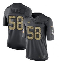 Youth Nike Philadelphia Eagles #58 Jordan Hicks Limited Black 2016 Salute to Service NFL Jersey