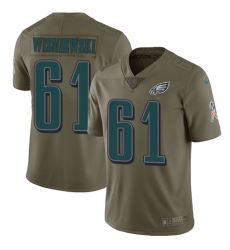 Men's Nike Philadelphia Eagles #61 Stefen Wisniewski Limited Olive 2017 Salute to Service NFL Jersey