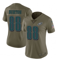 Women's Nike Philadelphia Eagles #88 Trey Burton Limited Olive 2017 Salute to Service NFL Jersey