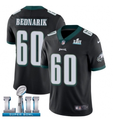 Men's Nike Philadelphia Eagles #60 Chuck Bednarik Black Alternate Vapor Untouchable Limited Player Super Bowl LII NFL Jersey