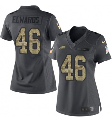 Women's Nike Philadelphia Eagles #46 Herman Edwards Limited Black 2016 Salute to Service NFL Jersey