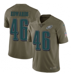 Youth Nike Philadelphia Eagles #46 Herman Edwards Limited Olive 2017 Salute to Service NFL Jersey