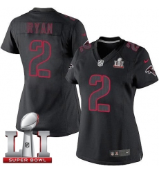Women's Nike Atlanta Falcons #2 Matt Ryan Limited Black Impact Super Bowl LI 51 NFL Jersey
