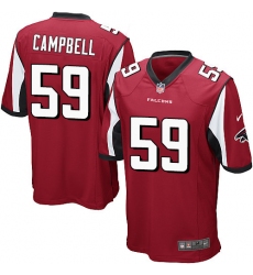 Men's Nike Atlanta Falcons #59 De'Vondre Campbell Game Red Team Color NFL Jersey