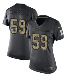 Women's Nike Atlanta Falcons #59 De'Vondre Campbell Limited Black 2016 Salute to Service NFL Jersey