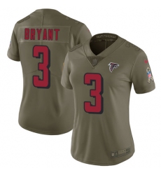 Women's Nike Atlanta Falcons #3 Matt Bryant Limited Olive 2017 Salute to Service NFL Jersey