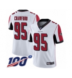 Men's Atlanta Falcons #95 Jack Crawford White Vapor Untouchable Limited Player 100th Season Football Jersey