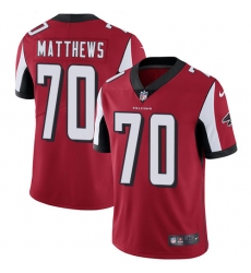 Men's Nike Atlanta Falcons #70 Jake Matthews Red Team Color Vapor Untouchable Limited Player NFL Jersey
