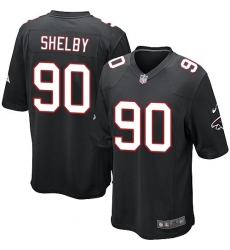 Men's Nike Atlanta Falcons #90 Derrick Shelby Game Black Alternate NFL Jersey