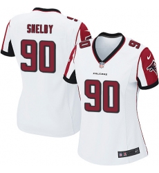 Women's Nike Atlanta Falcons #90 Derrick Shelby Game White NFL Jersey