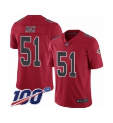 Men's Atlanta Falcons #51 Alex Mack Limited Red Rush Vapor Untouchable 100th Season Football Jersey