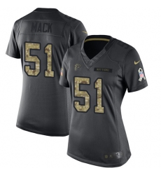 Women's Nike Atlanta Falcons #51 Alex Mack Limited Black 2016 Salute to Service NFL Jersey