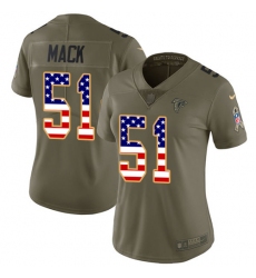 Women's Nike Atlanta Falcons #51 Alex Mack Limited Olive/USA Flag 2017 Salute to Service NFL Jersey