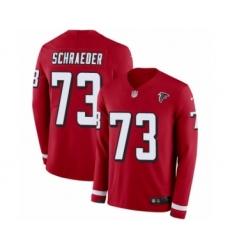 Men's Nike Atlanta Falcons #73 Ryan Schraeder Limited Red Therma Long Sleeve NFL Jersey
