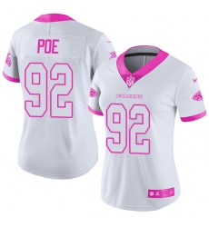 Women's Nike Atlanta Falcons #92 Dontari Poe Limited White/Pink Rush Fashion NFL Jersey