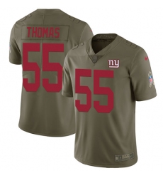 Youth Nike New York Giants #55 J.T. Thomas Limited Olive 2017 Salute to Service NFL Jersey