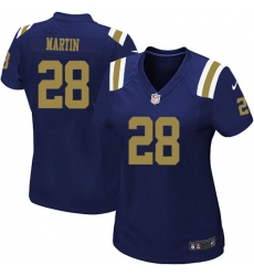 Women's Nike New York Jets #28 Curtis Martin Limited Navy Blue Alternate NFL Jersey