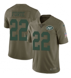 Youth Nike New York Jets #22 Matt Forte Limited Olive 2017 Salute to Service NFL Jersey