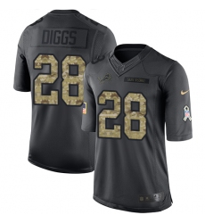 Youth Nike Detroit Lions #28 Quandre Diggs Limited Black 2016 Salute to Service NFL Jersey