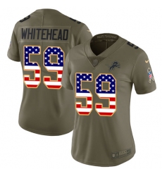 Women's Nike Detroit Lions #59 Tahir Whitehead Limited Olive/USA Flag Salute to Service NFL Jersey