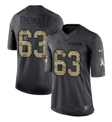 Men's Nike Detroit Lions #63 Brandon Thomas Limited Black 2016 Salute to Service NFL Jersey