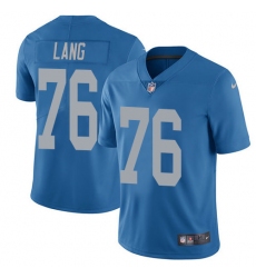Youth Nike Detroit Lions #76 T.J. Lang Limited Blue Alternate Vapor Untouchable NFL Jersey