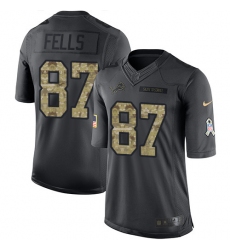 Youth Nike Detroit Lions #87 Darren Fells Limited Black 2016 Salute to Service NFL Jersey