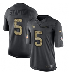 Youth Nike Arizona Cardinals #5 Drew Stanton Limited Black 2016 Salute to Service NFL Jersey