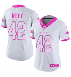 Women's Nike Atlanta Falcons #42 Duke Riley Limited White/Pink Rush Fashion NFL Jersey
